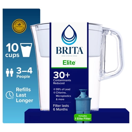 Brita Elite 10-Cup, White Plastic Water Filtration Pitcher, Reduces Lead price history and forecast - Brita 50688