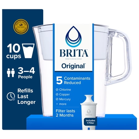Brita Standard 10-Cup, White Plastic Water Filtration Pitcher price history and forecast - Brita 50684