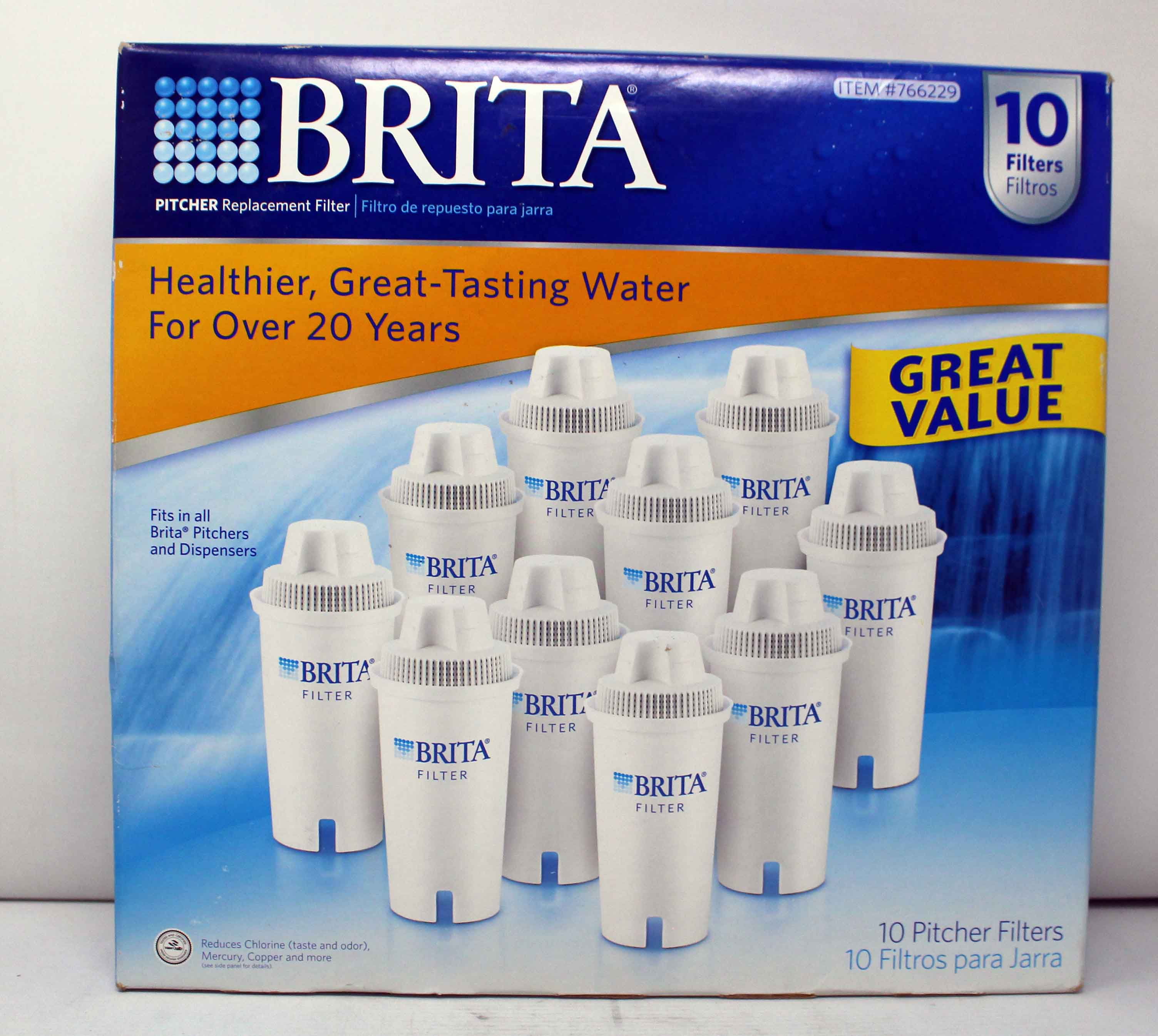 Brita Water Filtration Pitcher Replacement Filter Value 10 Pack