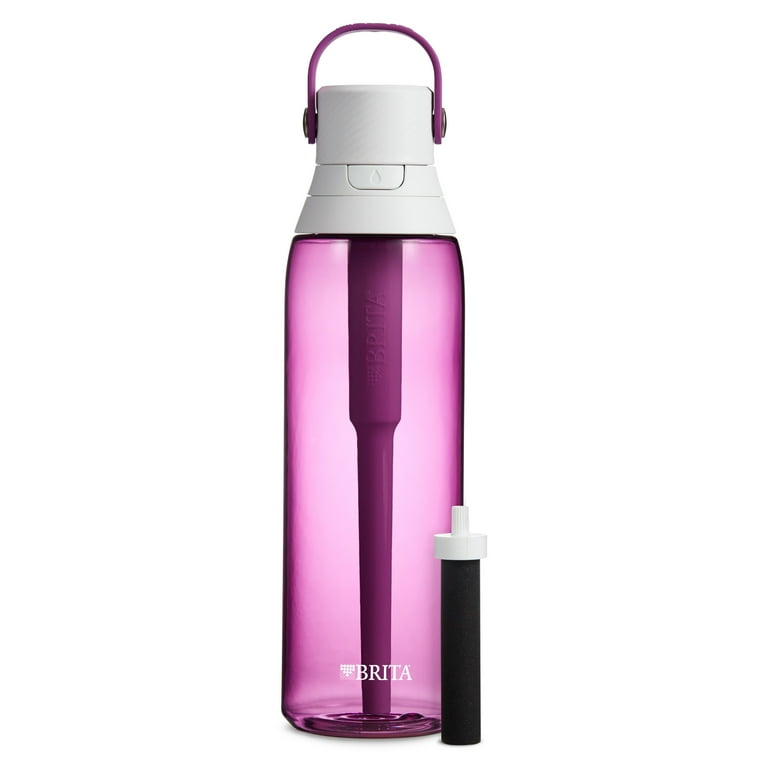 Brita Premium Water Bottle with Filter Stainless Steel, BPA Free, Pink, 26oz