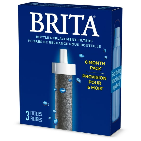 Brita Premium Water Bottle Filter Replacements, 3 Count