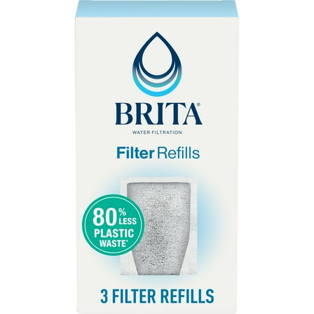 Brita Refillable Water Filtration System Filter Refills, 3 Count