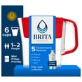 thumbnail image 1 of Brita Standard 6-Cup, Red Plastic Water Filtration Pitcher, 1 of 12