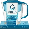 thumbnail image 1 of Brita Small 6 Cup Transparent Teal Denali Water Filter Pitcher with 1 Brita Standard Filter, 1 of 13