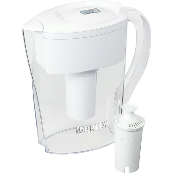 Brita Small 6 Cup Water Filter Pitcher with 1 Standard Filter, BPA Free - Space Saver, White