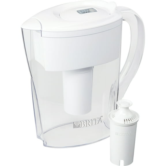 Brita Small 6 Cup Water Filter Pitcher with 1 Standard Filter, BPA Free - Space Saver, White