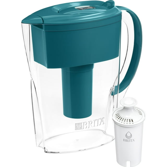 Brita Space Saver Water Filter Pitcher, 6 Cup Turquoise