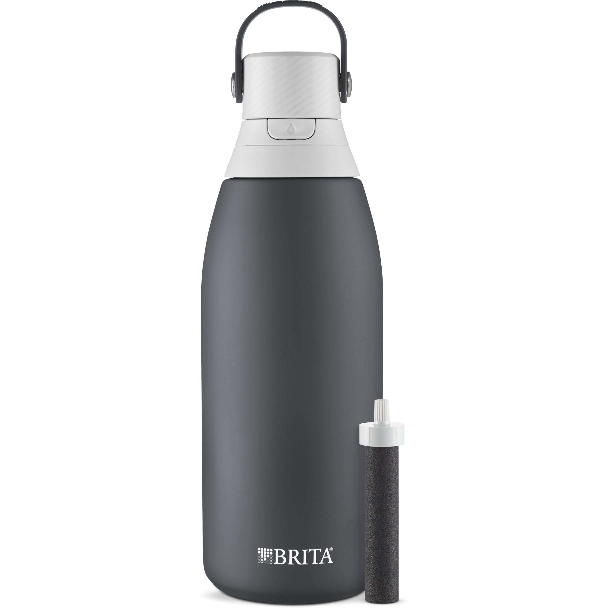 Brita Stainless Steel Premium Filtering Water Bottle Carbon, 32 oz