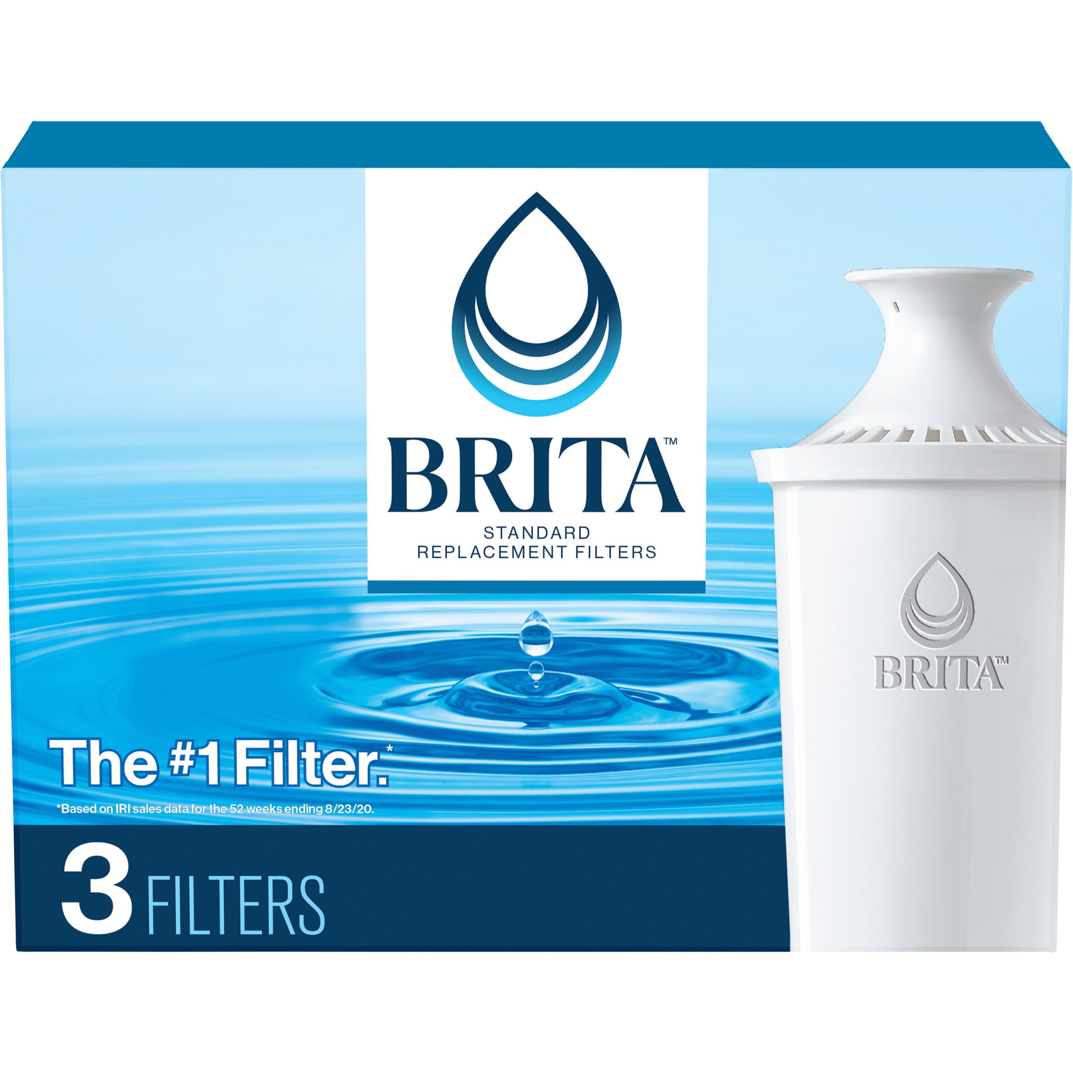Brita Standard Water Filter, Replacement Filters for Pitchers and Dispensers, BPA Free, 3 Count