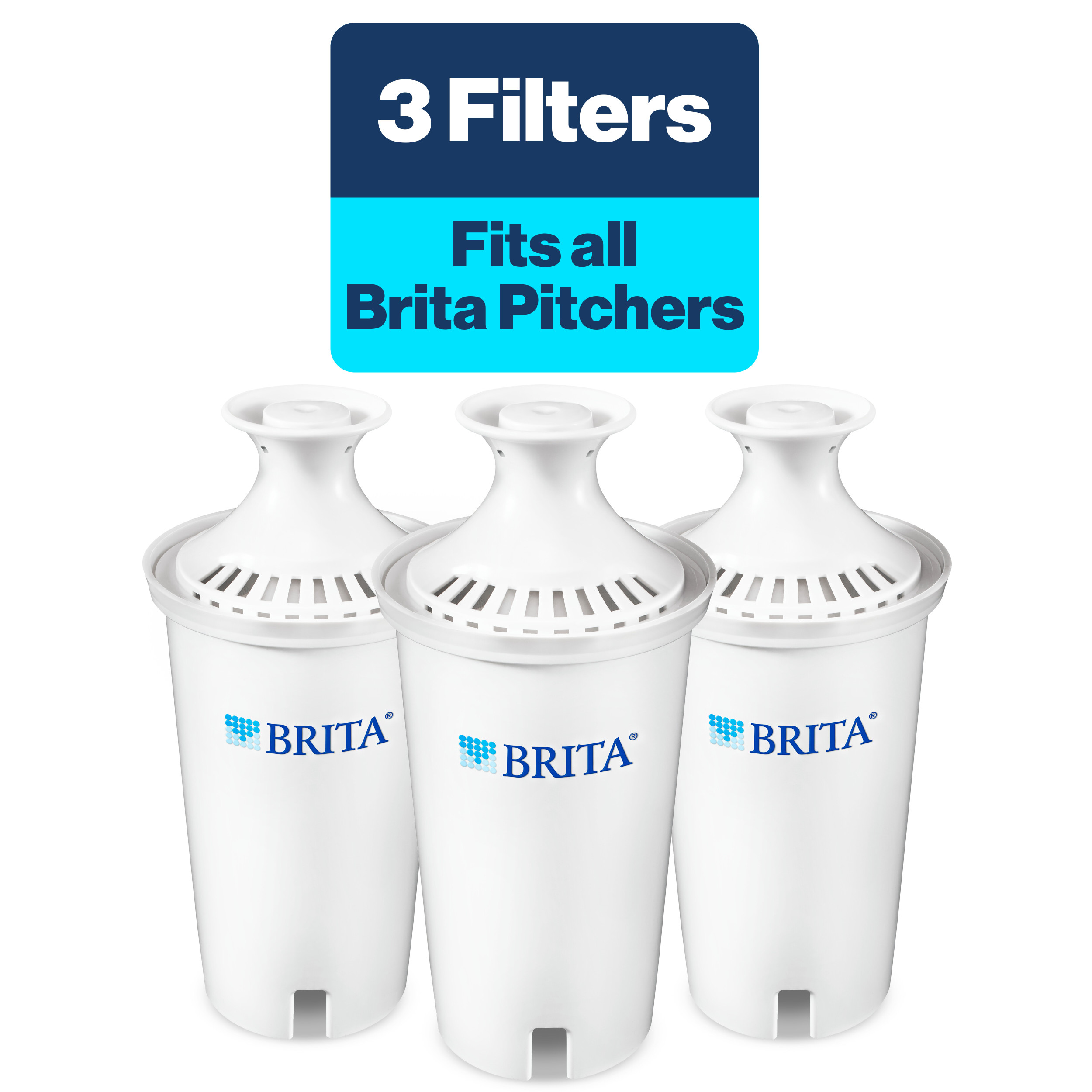 Brita Standard Water Filter, Replacement Filters for Pitchers and Dispensers, BPA Free, 3 Count - image 1 of 10