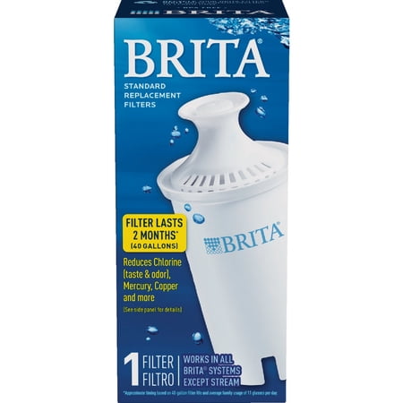 Brita Standard Water Filter, Standard Replacement Filters for Pitchers and Dispensers, BPA Free, 2 Count
