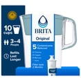 thumbnail image 1 of Brita 10 Cup Large Plastic Water Filter Pitcher, Stone Blue, BPA Free with 1 Standard Brita Filter, 1 of 11