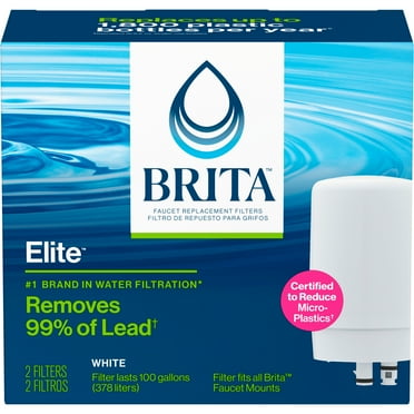 Brita Faucet Mount System Replacement Filter, Reduces Lead, Made Without BPA, White, 2 Count