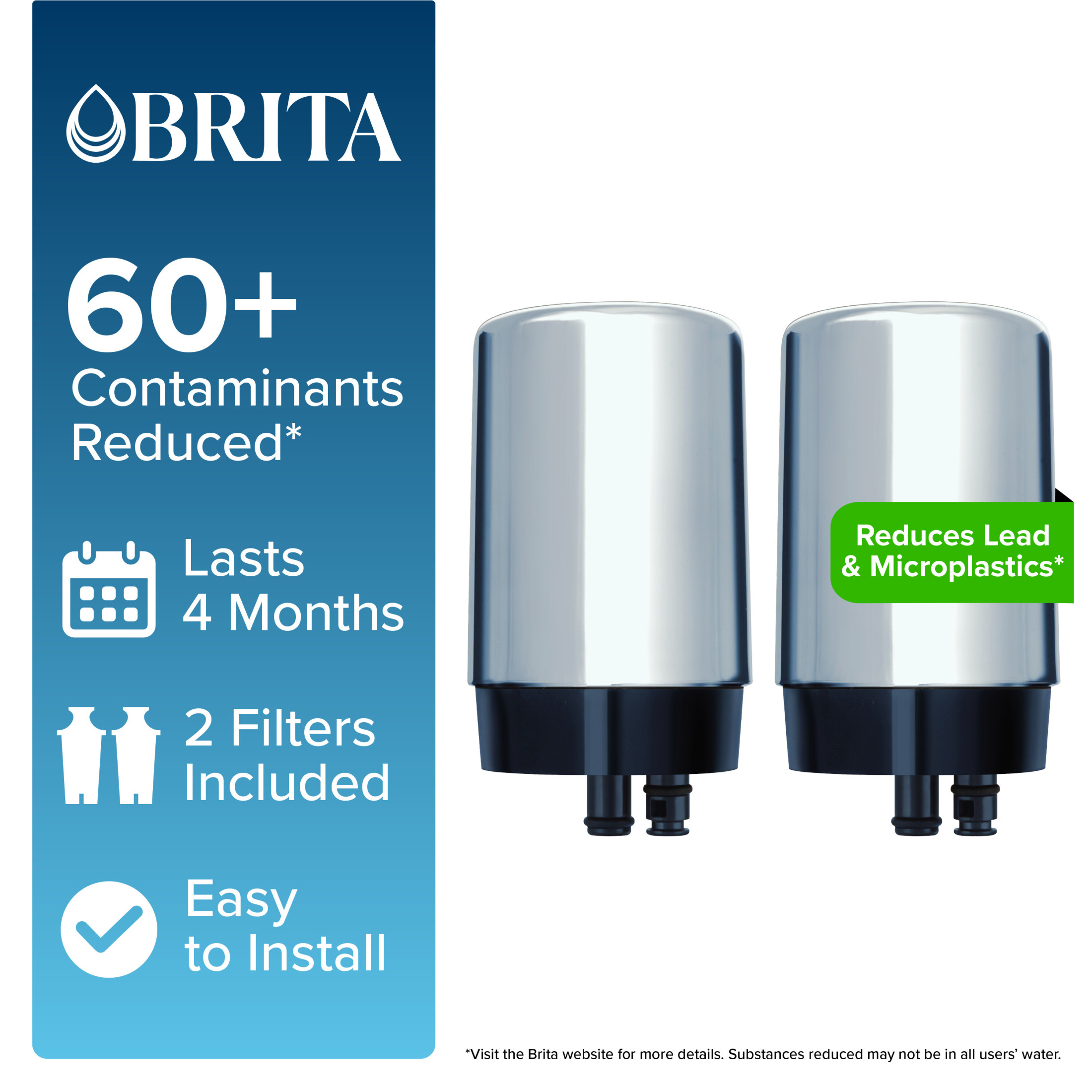 Brita Elite Lasting Tap Water Faucet Mount System Filter Replacement 2 Brita Elite Lasting Tap Water Faucet Mount System Filter Replacement 2