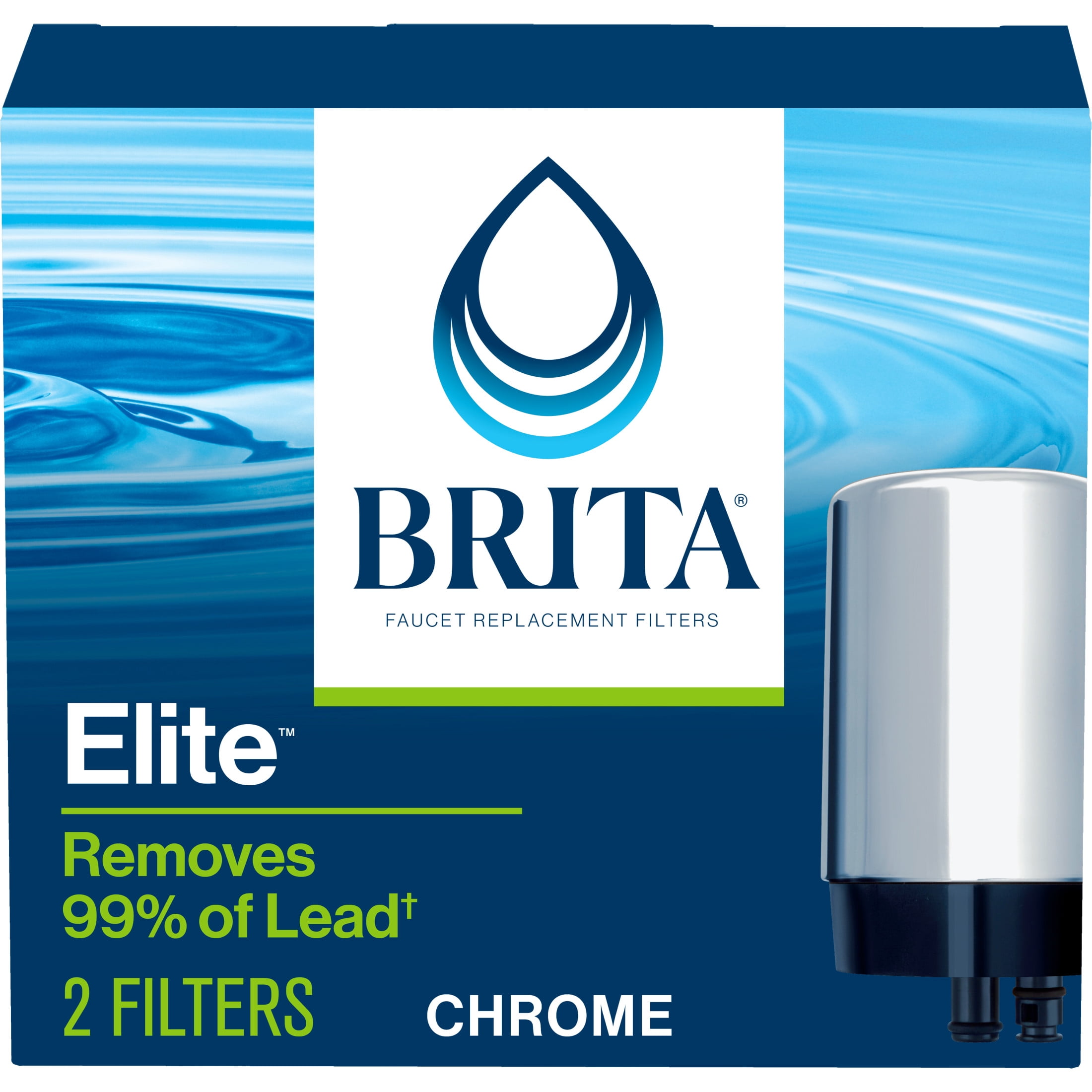 Brita Tap Water Faucet Filter Replacement, 2 Count, Chrome
