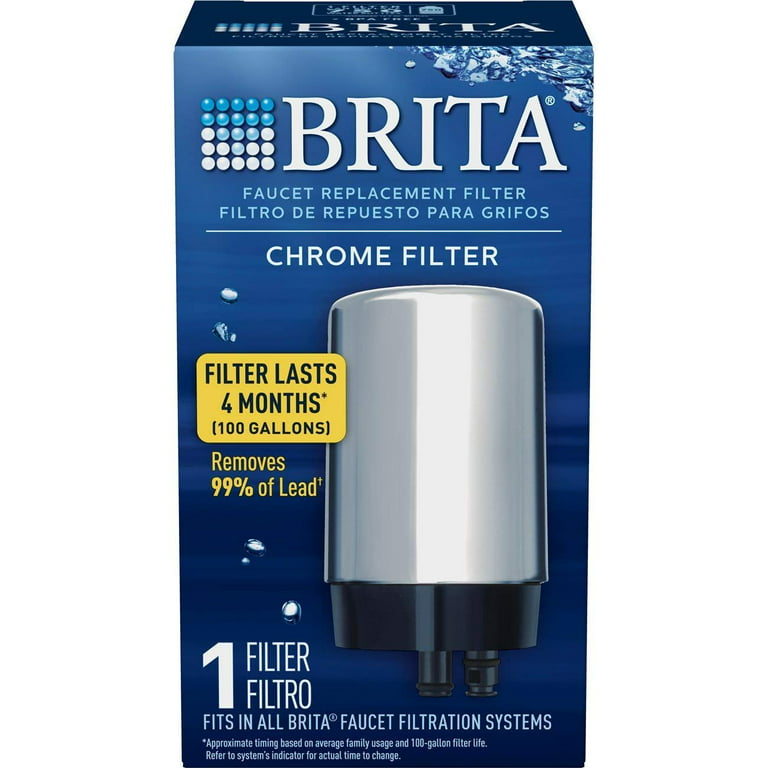 Brita Filtre à eau pour évier, système de filtration d'eau pour robinet  d'eau du robinet, réduit 99% du plomb, chrome : : Bricolage