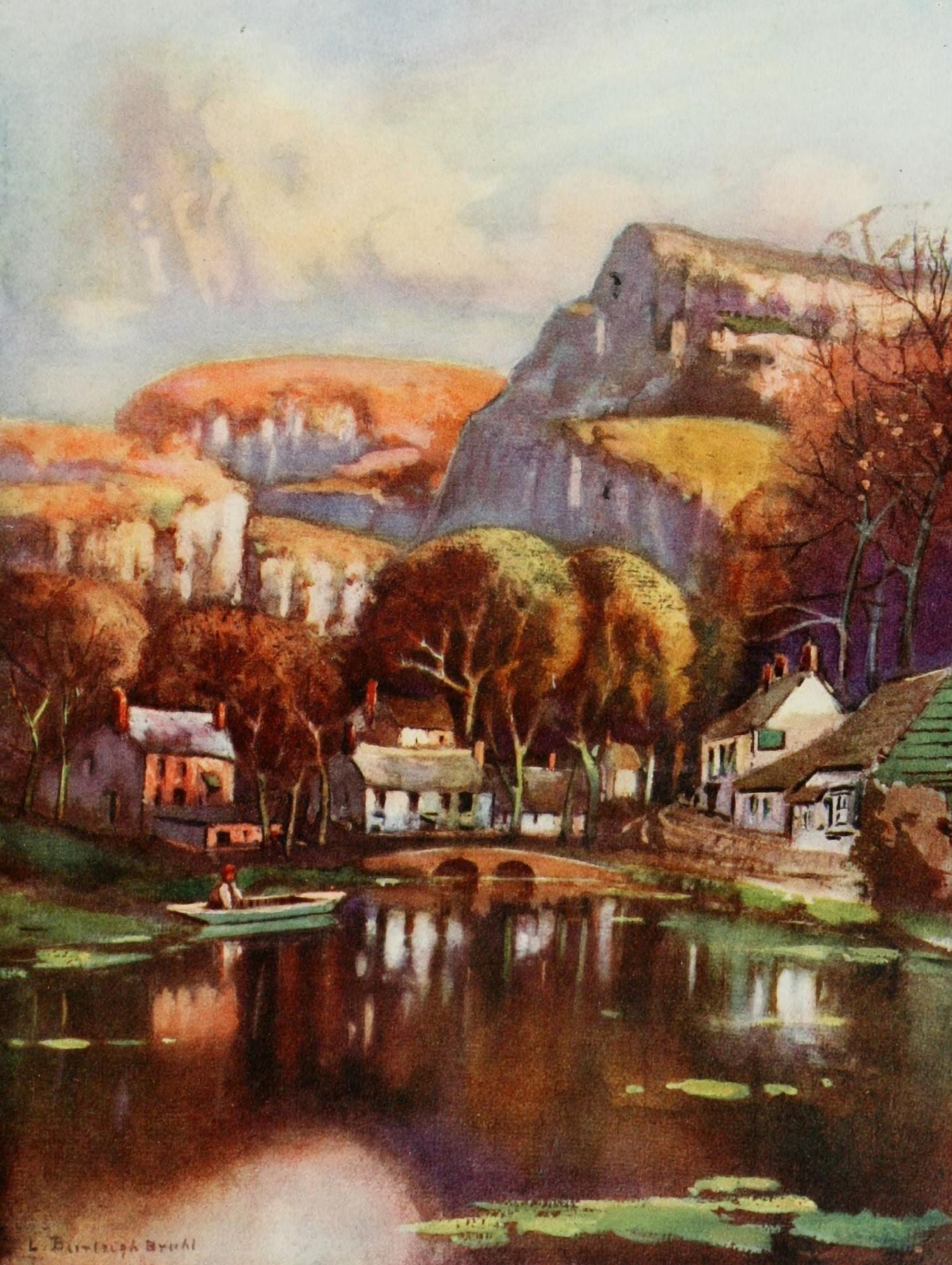 Britain Beautiful 1920 Cheddar Gorge Canvas Art - Louis Burleigh Bruhl (18 x 24)