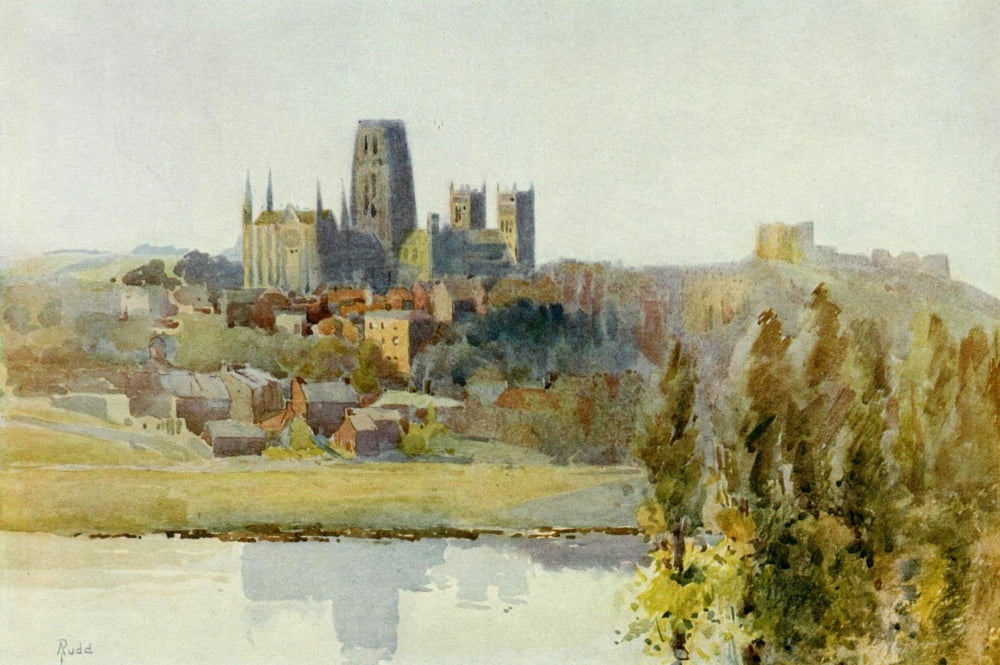 Britain Beautiful 1920 Durham Cathedral Canvas Art - Agnes J Rudd (18 x 24)