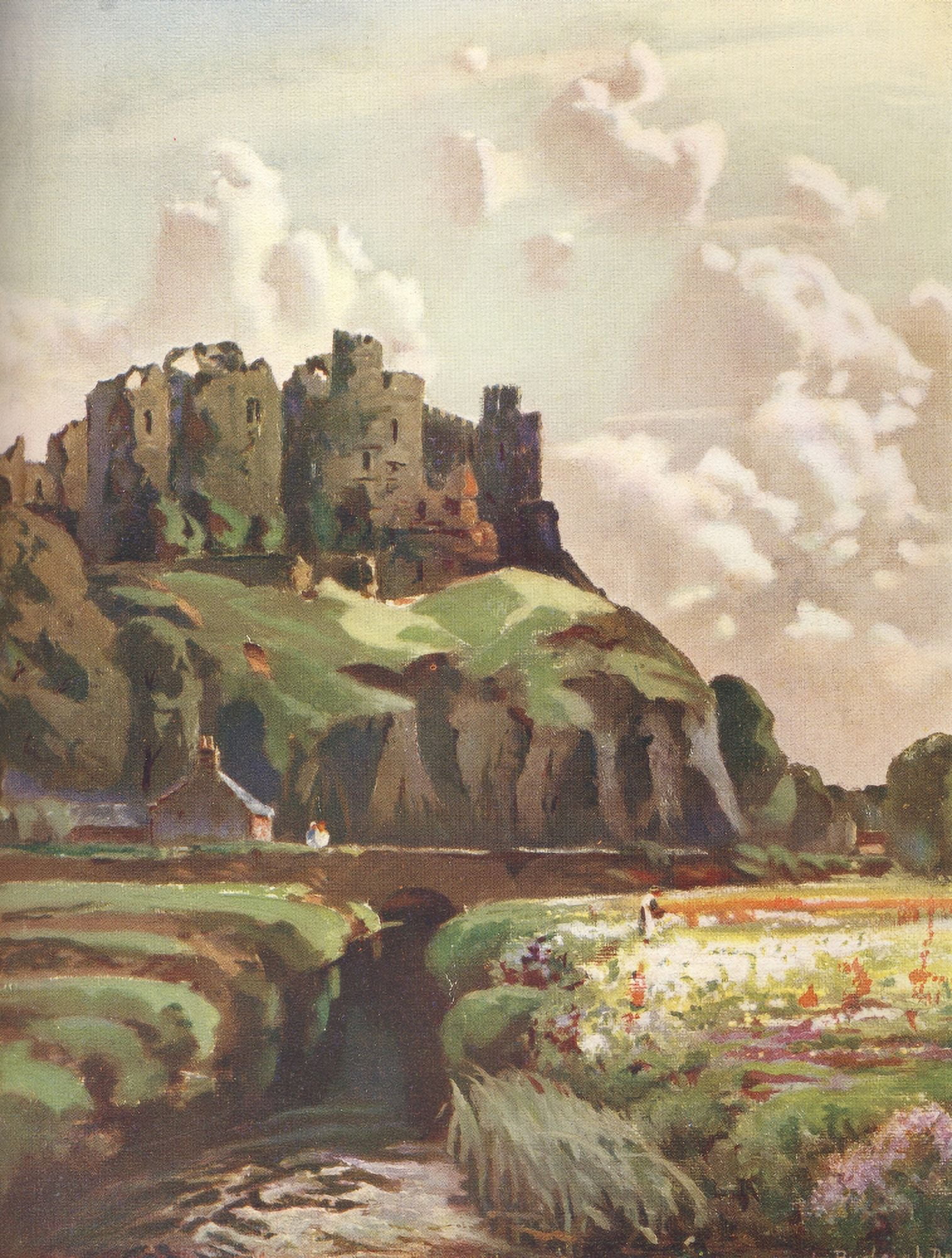 Britain Beautiful 1920 Harlech Castle Canvas Art - Louis Burleigh Bruhl (24 x 36)