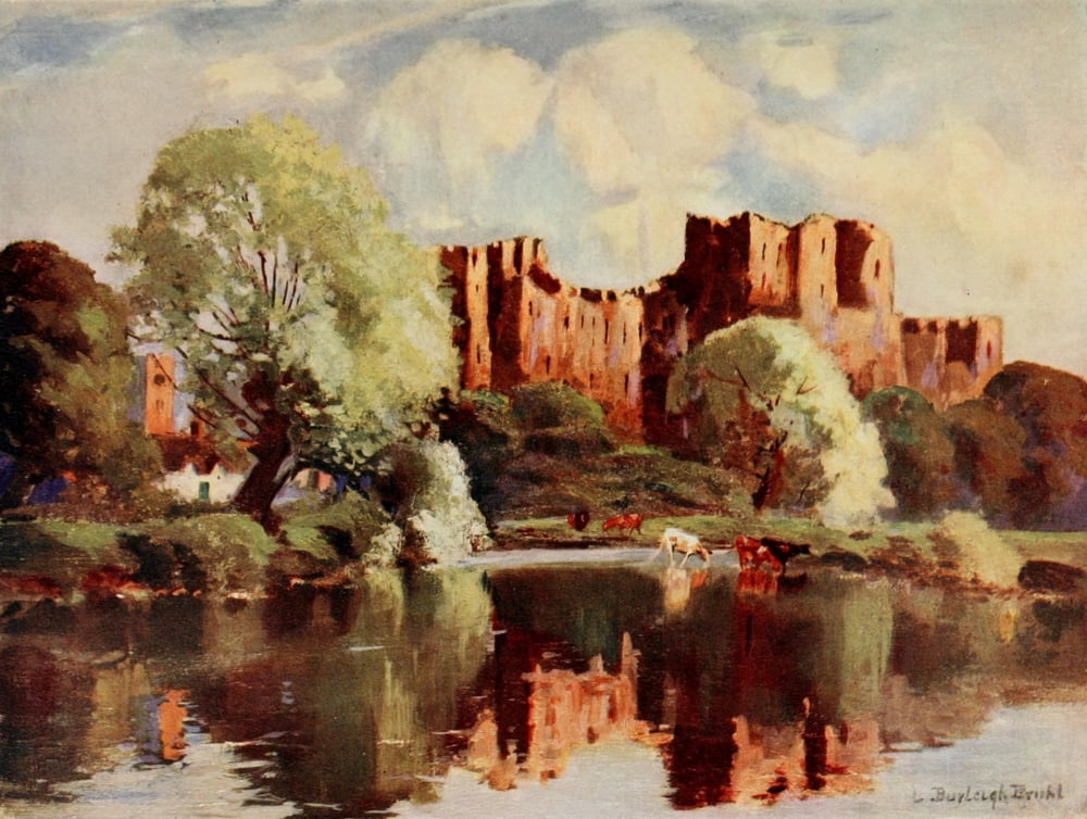 Britain Beautiful 1920 Ludlow Castle Shropshire Canvas Art - Louis Burleigh Bruhl (24 x 36)