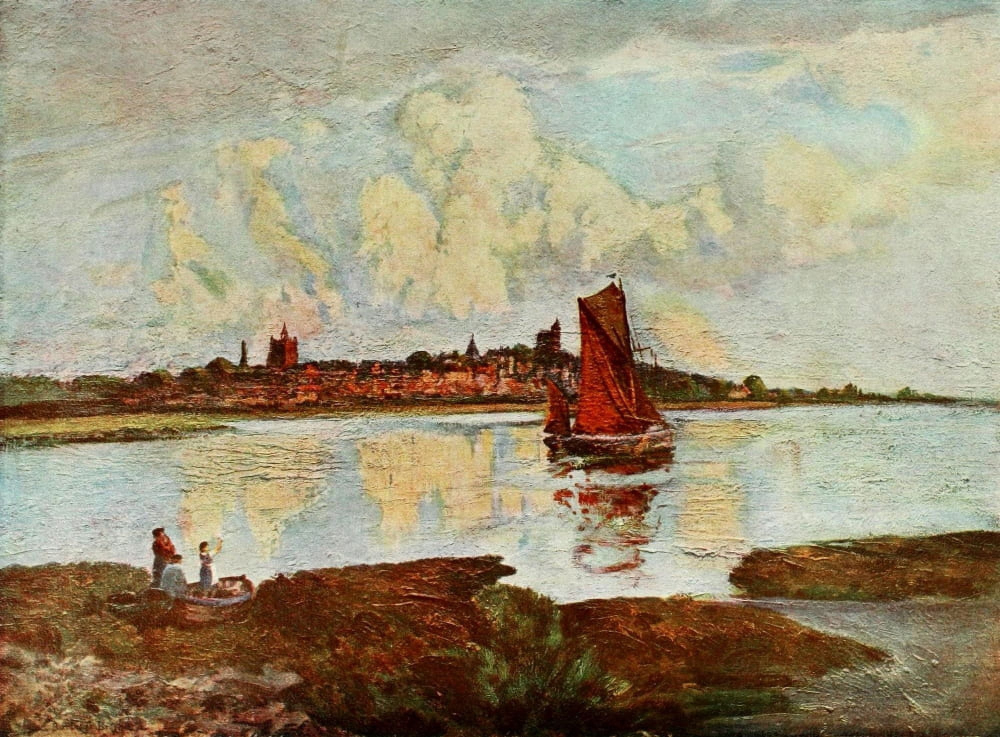 Britain Beautiful 1920 Maldon from Heybridge Canvas Art - Louis Burleigh Bruhl (18 x 24)
