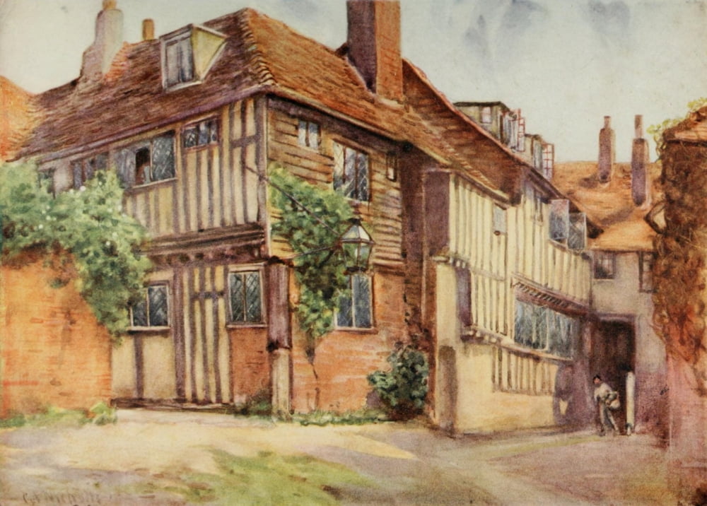 Britain Beautiful 1920 Mermaid Inn Rye Canvas Art - George F Nicholls (18 x 24)