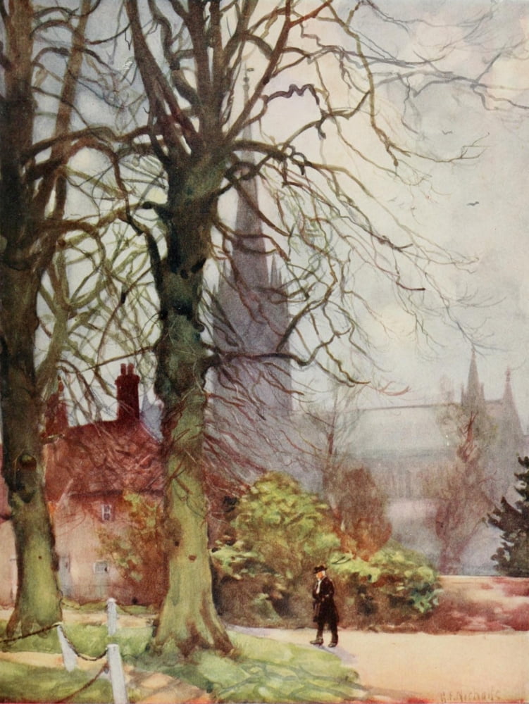 Britain Beautiful 1920 Salisbury Cathedral Canvas Art - George F Nicholls (18 x 24)