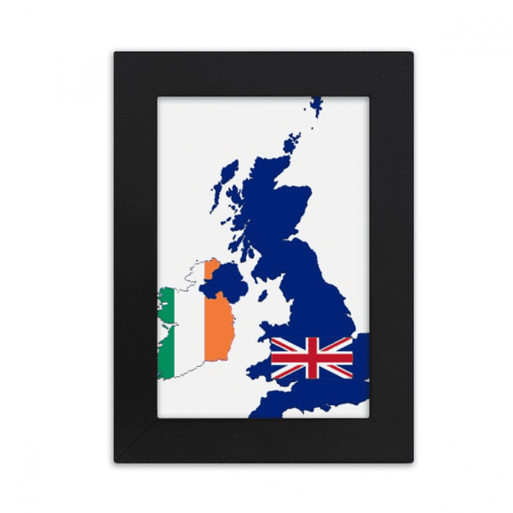 Britain Map Irland Flag Country UK Desktop Photo Frame Picture Display Art Painting Exhibit