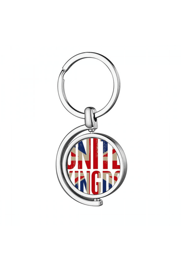 Britain UK Flag Big Ben Union Jack Rotating Keychain Metal Keyring Holder