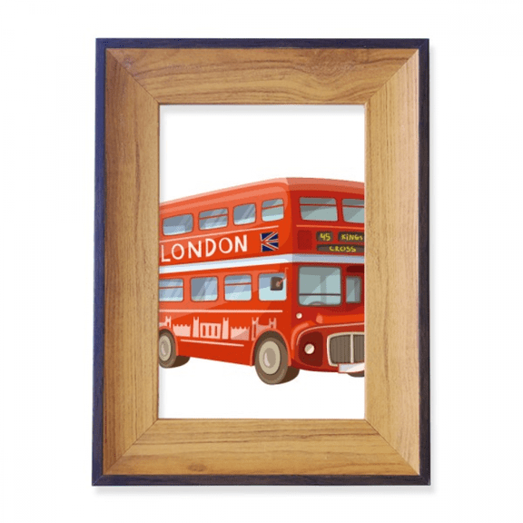 Britain UK London Red Double Decker Bus Photo Frame Exhibition Display Art Desktop Painting
