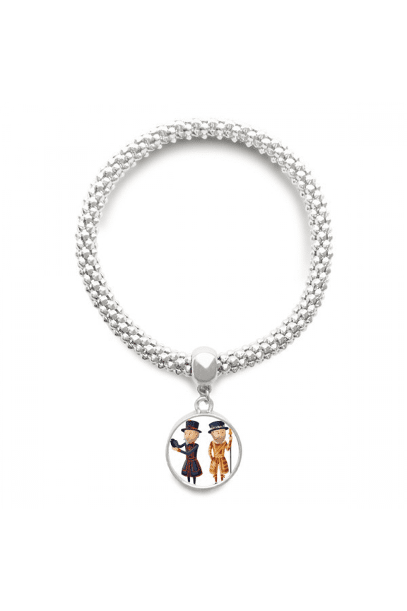 Britain UK London Royal Soldiers Sliver Bracelet Pendant Jewelry Chain Adjustable Bangle