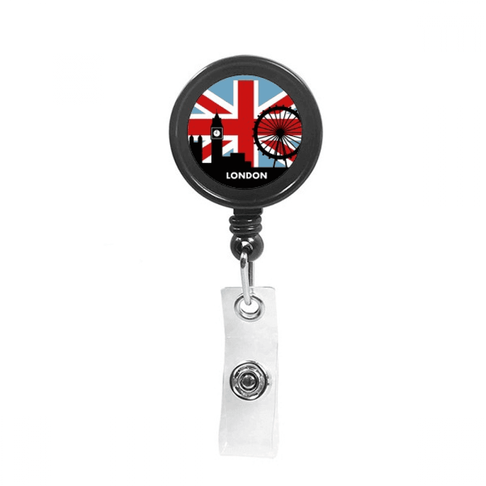 Britain Union Jack London Eye Big Ben Flag UK Retractable Keychain Badge Holder ID Badge