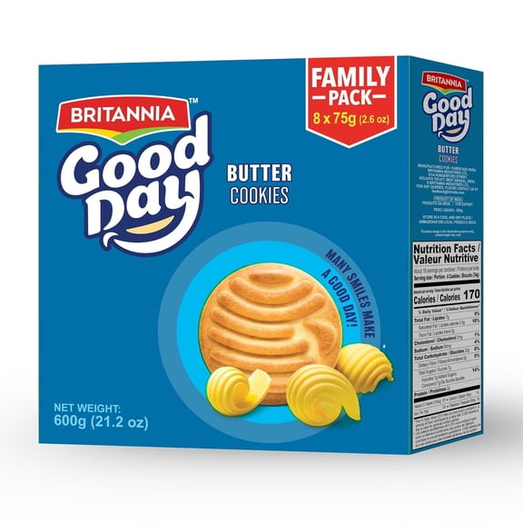 Britannia Good Day Butter Cookies 600g (21.16 oz) Family Pack | Crispy Butter Biscuits for Tea, Snacks & Parties