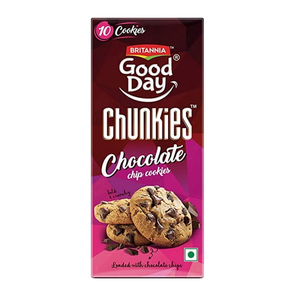 Britannia Good Day Chunkies Cookies Loaded with Choco Chips Crunchy | Pack- 75g(2.64 oz)