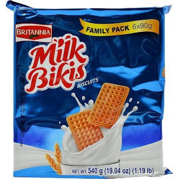 Britannia Milk Bikis Biscuits - Pack of 6 - Family Pack 540 gms pack