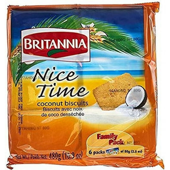 Britannia Nice Time Coconut Biscuits 6 each