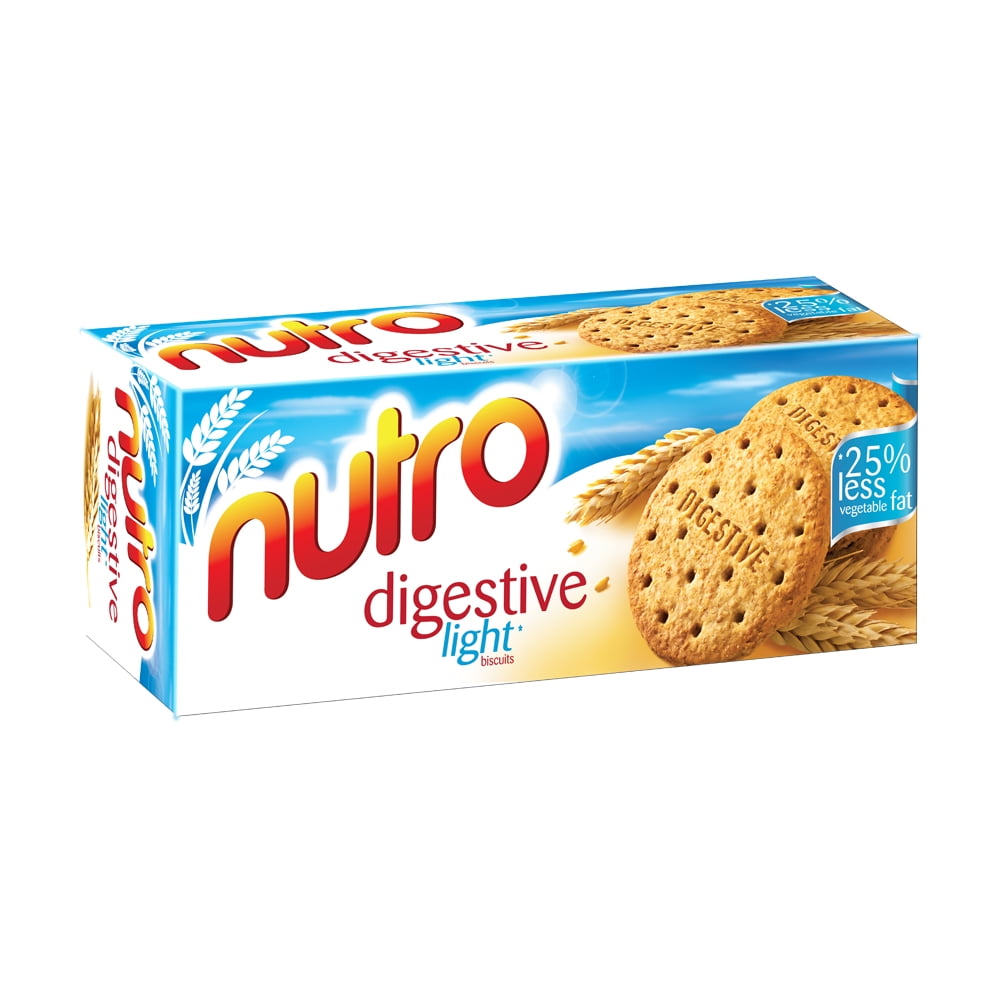 Britannia Nutro Digestive Light Biscuits 14.10oz 400g Whole Wheat Flavor Cookies Breakfast Tea Time Healthy Snacks Suitable for Vegetarians