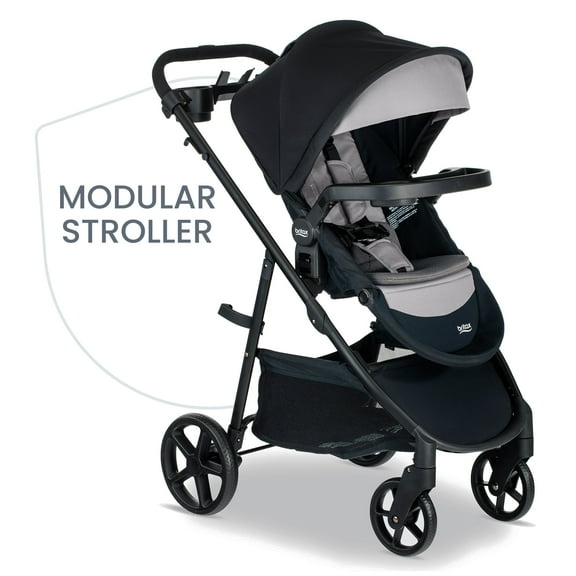 Britax Brook+ Modular Baby Stroller, Infant Stroller With 4 Ways to Stroll, Graphite Onyx
