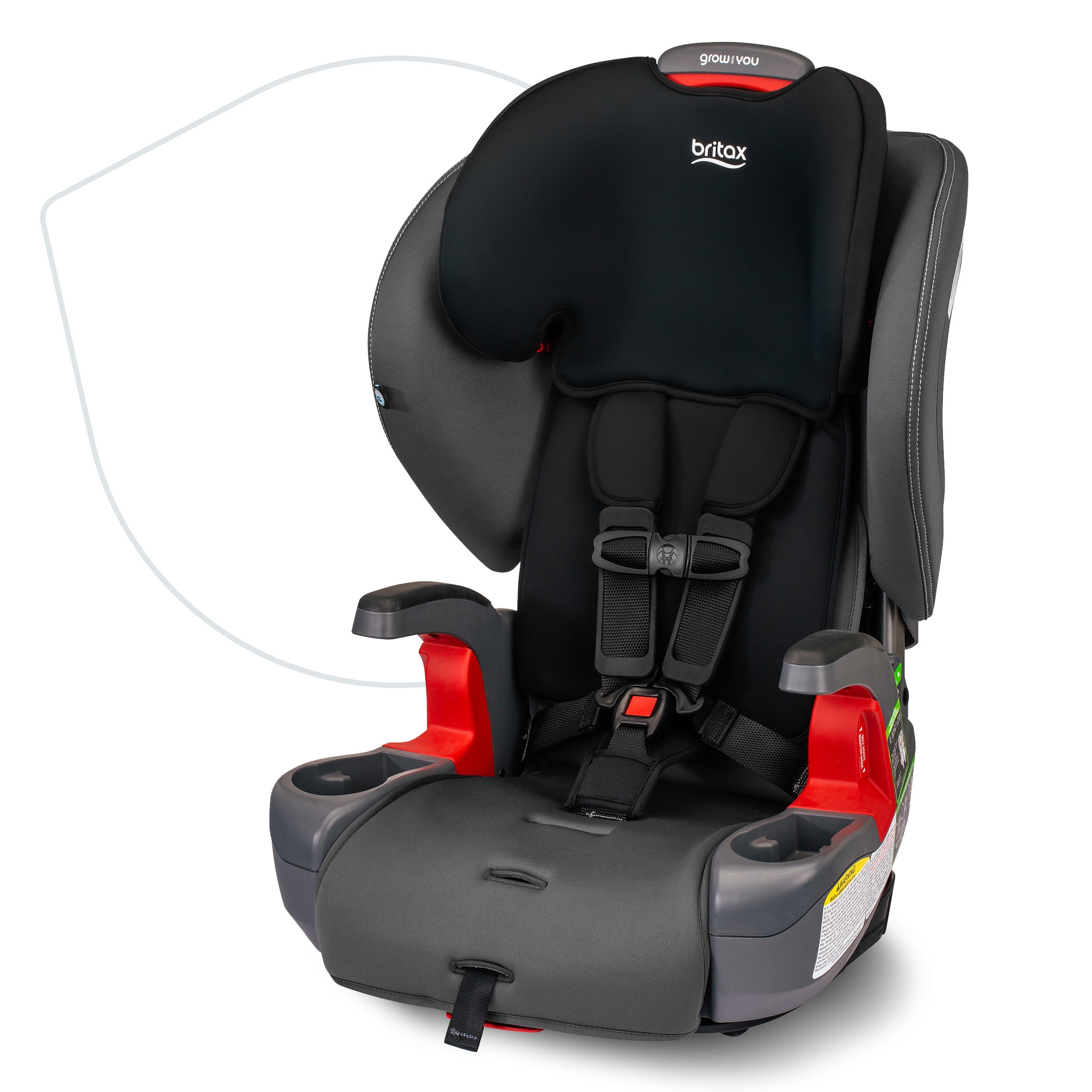 Britax Grow With You Harness-2-Booster Car Seat, 2-in-1 High Back Booster, Mod Black