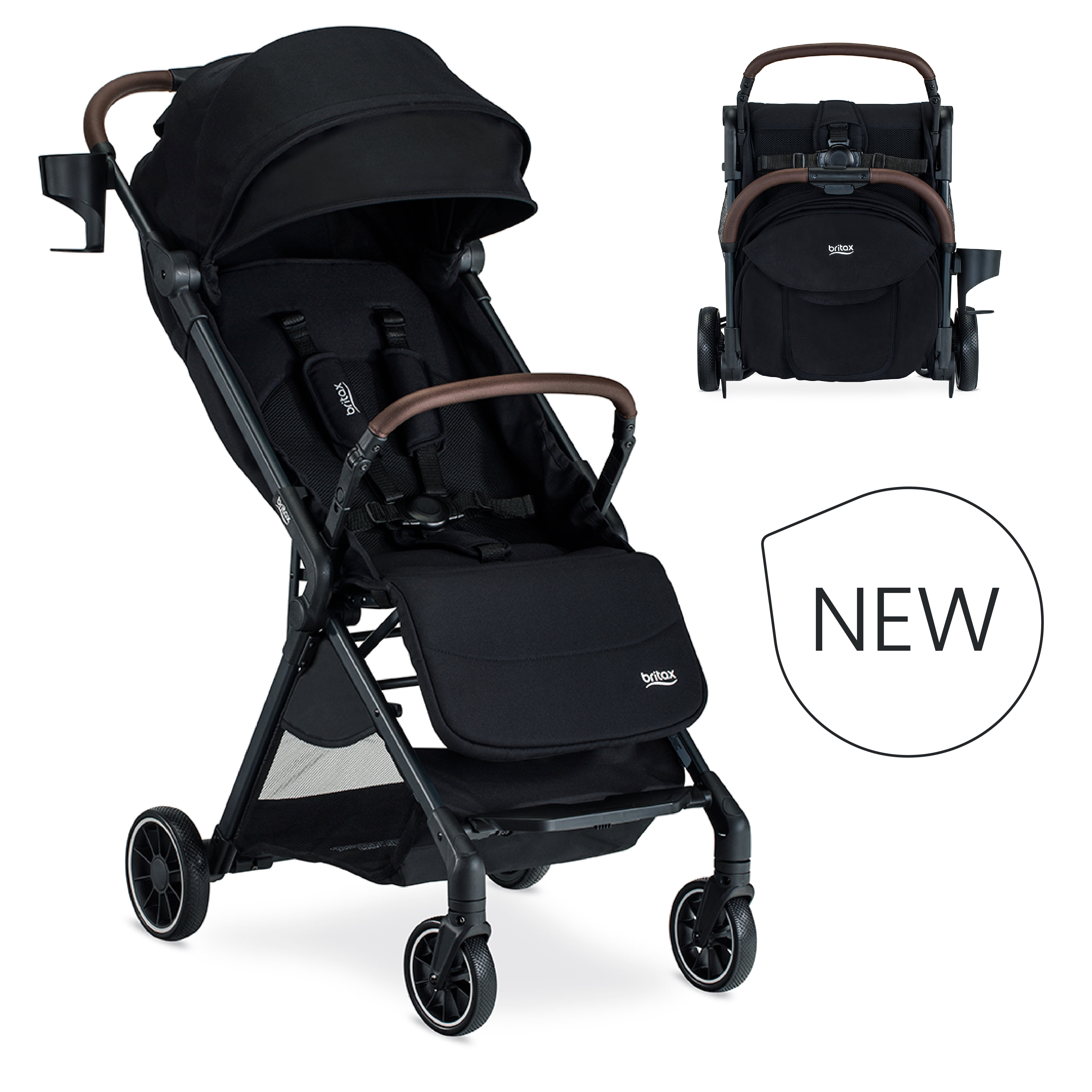Britax Juniper Compact Stroller with One-Hand RapidFold - Raven Black