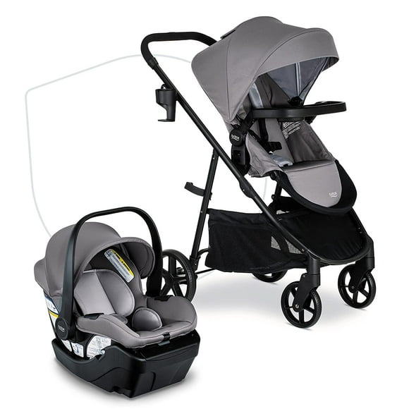 Britax Willow Brook Baby Travel System, Infant Car Seat and Stroller Combo with Aspen Base, ClickTight Technology, RightSize System and 4 Ways to Stroll, Graphite Glacier Willow Brook Graphite Glacier
