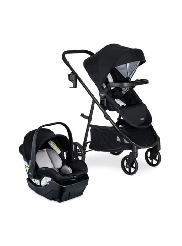 Britax Willow Brook Baby Travel System, Infant Car Seat and Stroller Combo with Aspen Base, ClickTight Technology, RightSize System and 4 Ways to Stroll, Onyx Glacier Onyx Glacier Willow Brook