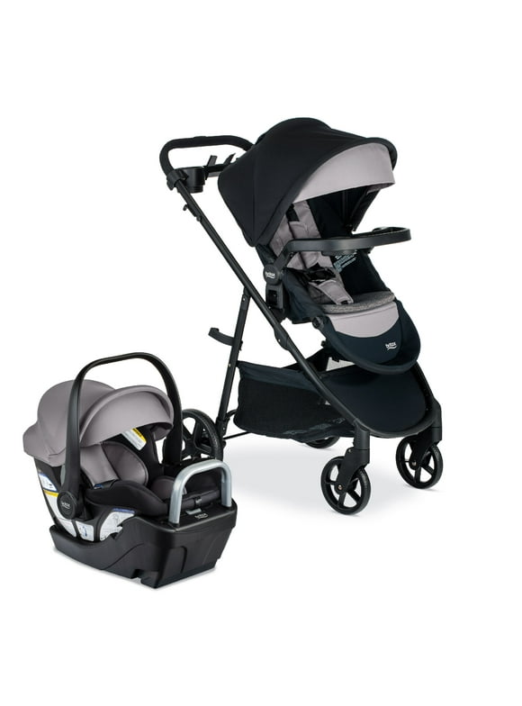 Britax Willow Brook S+ Baby Travel System, Infant Car Seat and Stroller Combo, Graphite Onyx