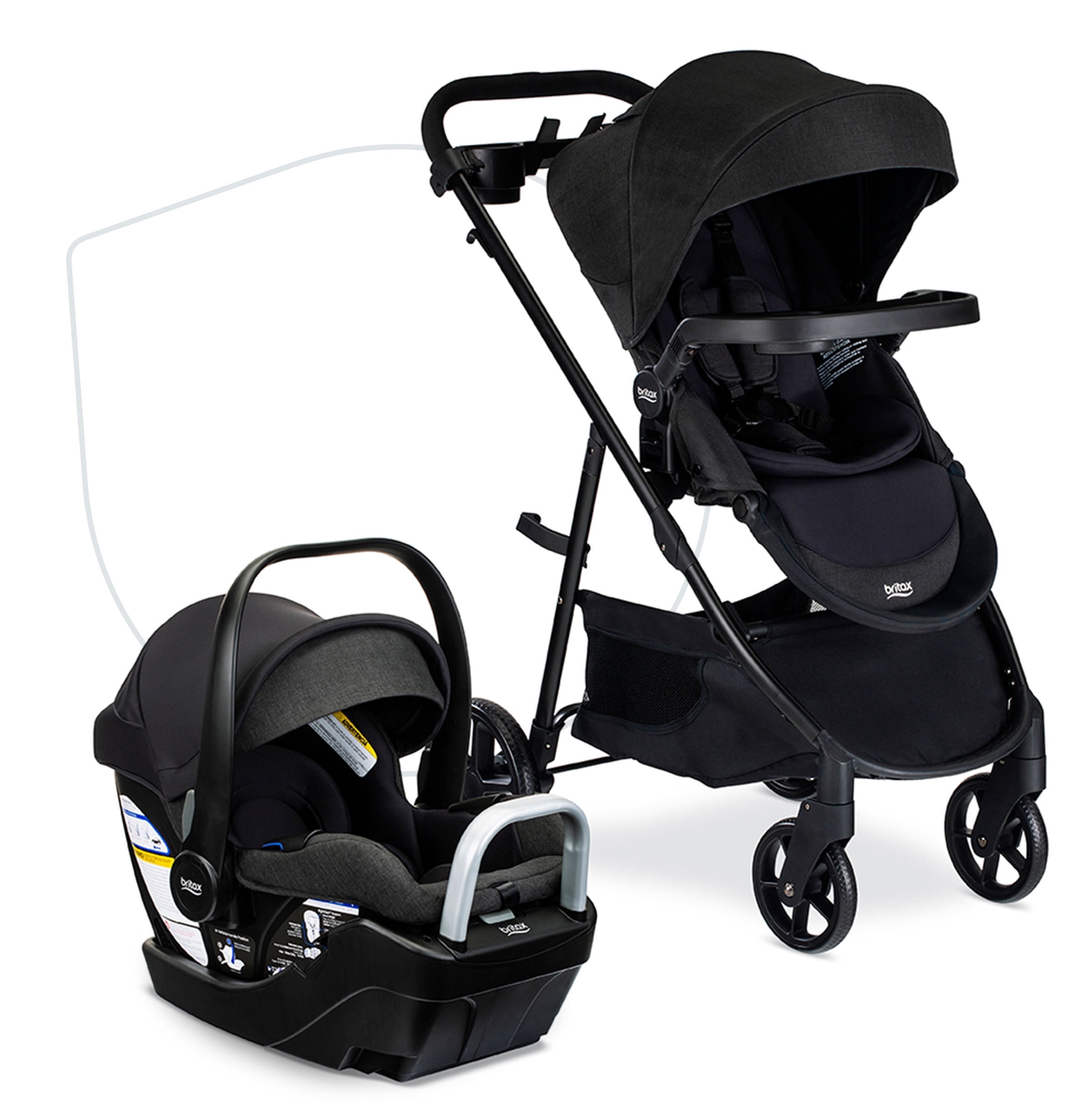 Britax Willow Brook S+ Travel System, Raven Black