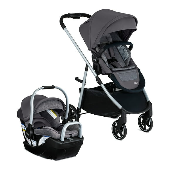 Britax Willow Grove SC Baby Travel System, Infant Car Seat and Stroller Combo with Base, Pindot Stone
