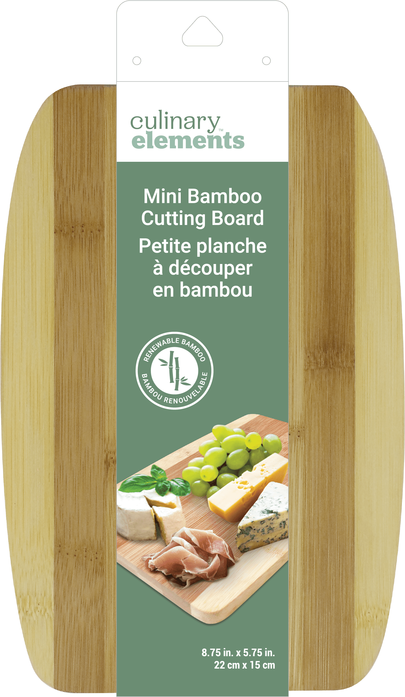 Mini Bamboo Rectangular Cutting Board, 6 by 9 Inches