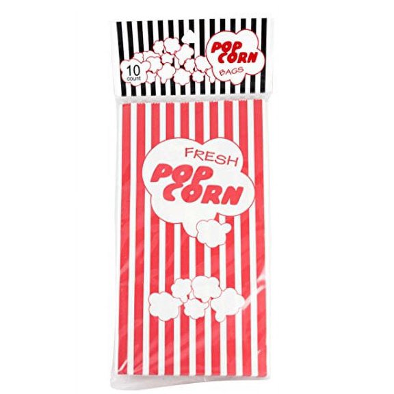 Brite Concepts Retro-Style Red and White Paper Popcorn Bags (Pack of 8)