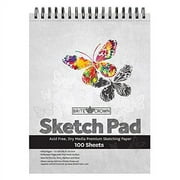 Brite Crown Sketch Pad - 9x12 Sketch Book (100 Sheets) Perforated Sketchbook Art Paper for Pencils, Pens, Markers, Charcoal and Dry Media - 64lb (95gsm) Acid-Free Drawing Paper