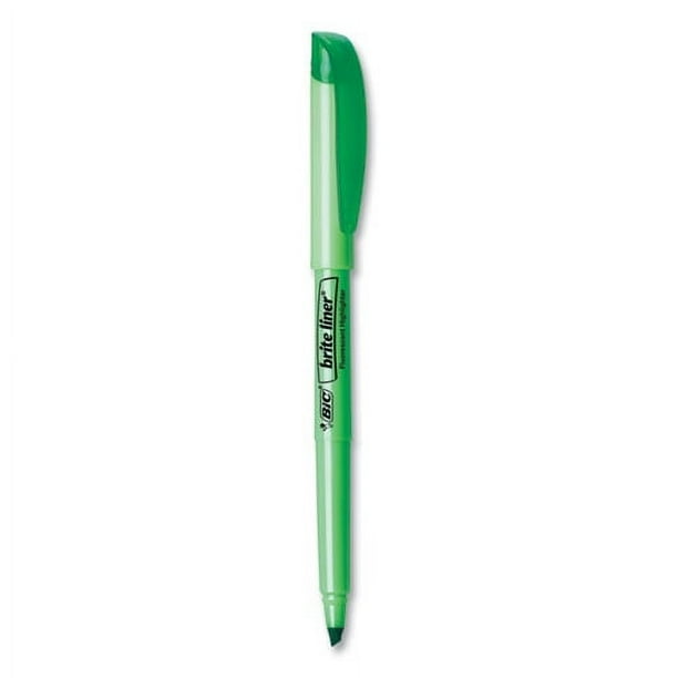 Brite Liner Highlighter, Fluorescent Green Ink, Chisel Tip, Green/Black Barrel, Dozen Brite Liner Highlighter, Fluorescent Green Ink, Chisel Tip, Green/Black Barrel, Dozen