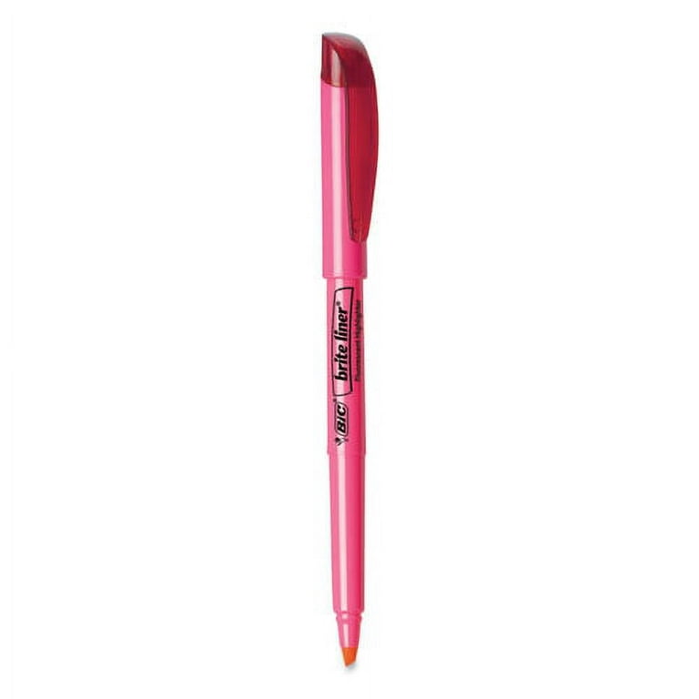 Brite Liner Highlighter, Fluorescent Pink Ink, Chisel Tip, Pink/Black Barrel, Dozen Brite Liner Highlighter, Fluorescent Pink Ink, Chisel Tip, Pink/Black Barrel, Dozen